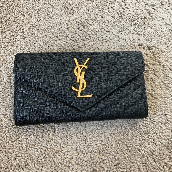 Saint Laurent Handbags - CASSANDRE MATELASSÉ LARGE FLAP WALLET IN GRAIN DE POUDRE EMBOSSED LEATHER